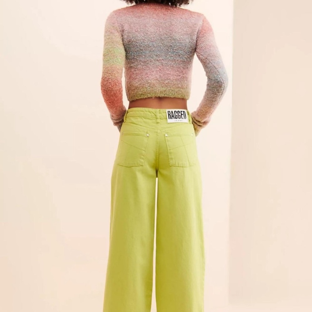 Free people the ragged priest like green baggy wide leg jeans